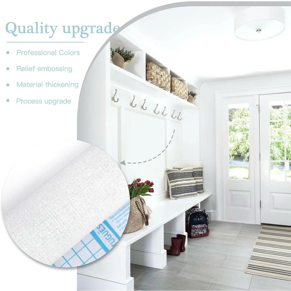 Dimoon 17.7''x393'' Peel and Stick Wallpaper White Contact Paper